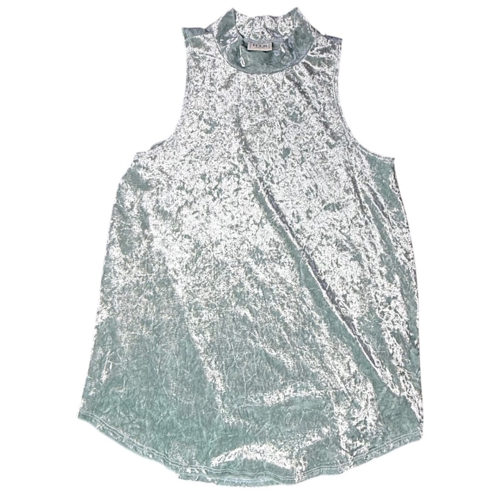 H.I.P. Made in USA Velvet Mock Neck Sleeveless Tank Top
